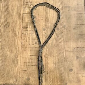 Black & Gold Long Necklace w/ 3 Knots